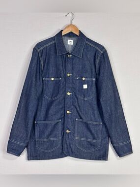 Lee x H&M Denim Chore Jacket Button Front Workwear Indigo Utility Coat